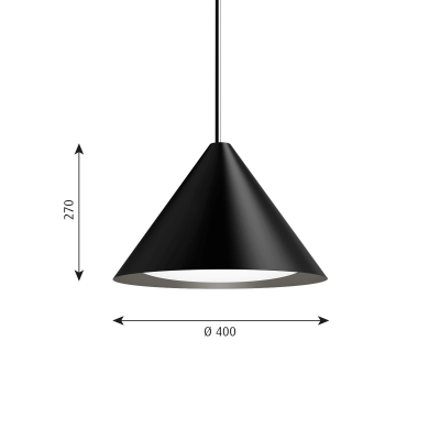 Louis Poulsen Keglen pendant lamp triangular 40 cm black