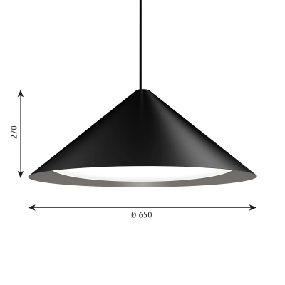 Louis Poulsen Keglen lampe à suspension triangulaire 65 cm noire