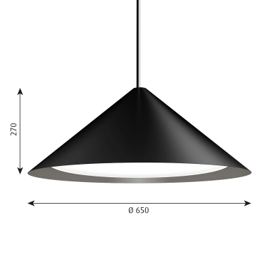 Louis Poulsen Keglen Suspended lamp triangular 65 cm black