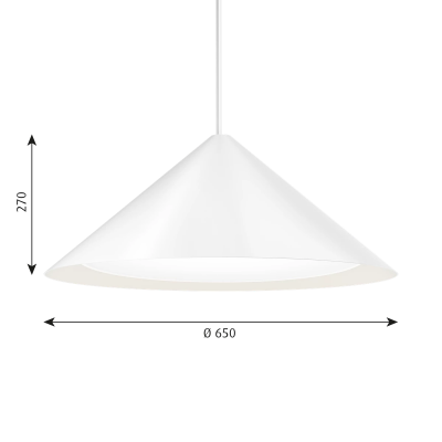 Louis Poulsen Keglen lampada sospesa triangolare 65 cm bianco