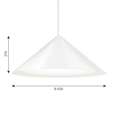 Louis Poulsen Keglen lámpara colgante triangular 65 cm blanco