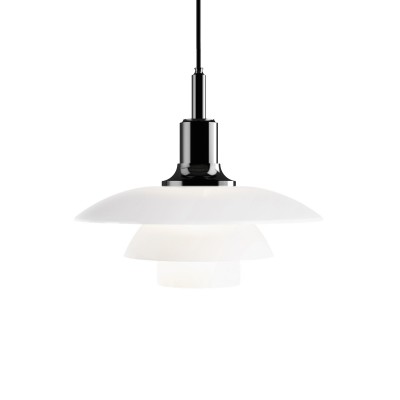 Louis Poulsen Ph 3½-3 Glass Suspension lamp 33 cm white - black