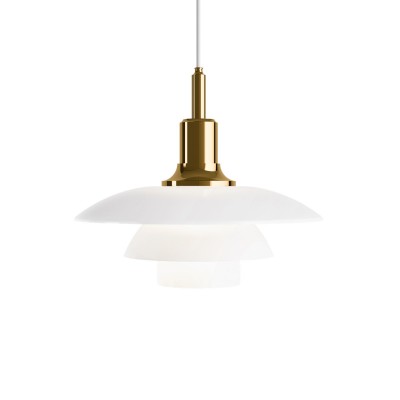 Louis Poulsen Ph 3½-3 Glass Suspension lamp 33 cm white - brass