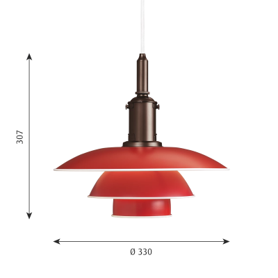 Louis Poulsen Ph 3½-3 Suspension lamp 33 cm red