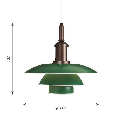 Louis Poulsen Ph 3½-3 Sospensione lampadario 33 cm verde
