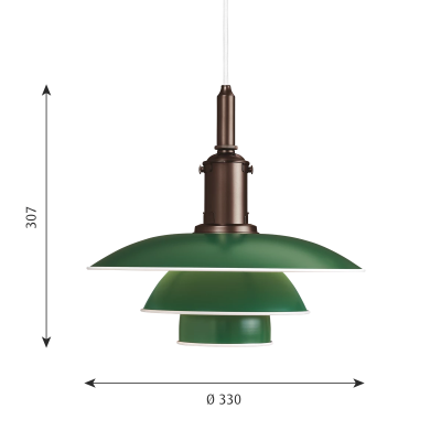 Louis Poulsen Ph 3½-3 Suspension lamp 33 cm green