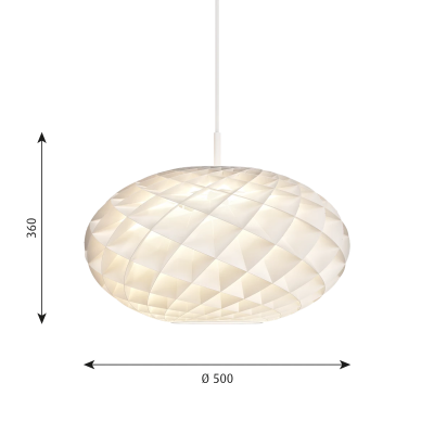Louis Poulsen Patera Oval lampadario 50 cm pvc bianco