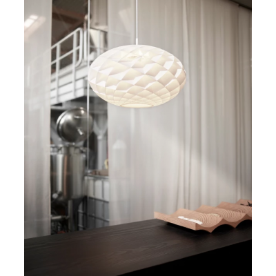 Louis Poulsen Patera Oval lampadario 50 cm pvc bianco