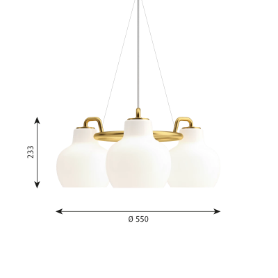 Louis Poulsen Vl Ring Crown 3 lampadario 55 cm vetro bianco