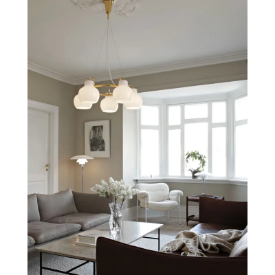 Louis Poulsen Vl Ring Crown 5 chandelier 70 cm white glass