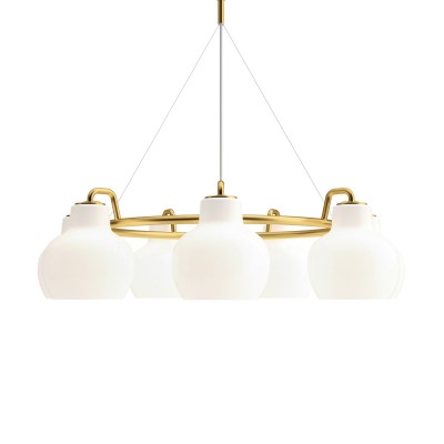 Louis Poulsen Vl Ring Crown 7 chandelier 90 cm white glass