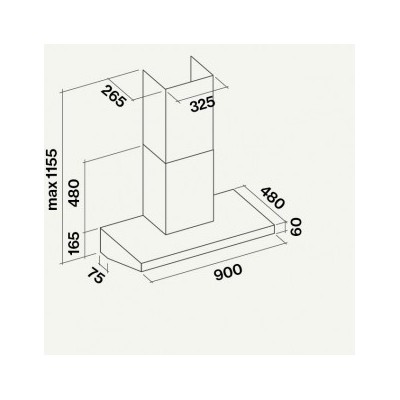 Falmec marte pro campana extractora profesional 90 cm acero inoxidable cmhn90.e3p2