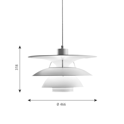 Louis Poulsen Ph 5-4½ Suspended lamp 46 cm white
