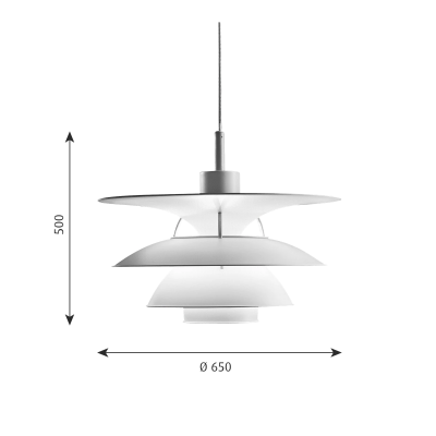 Louis Poulsen Ph 6½-6 lámpara colgante 65 cm blanco