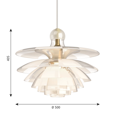 Louis Poulsen Ph Septima chandelier 50 cm clear glass