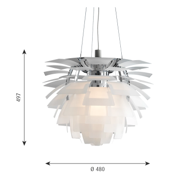 Louis Poulsen Ph Artichoke Glass chandelier 48 cm clear glass