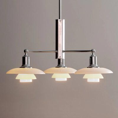 Louis Poulsen Ph 2/1 Rigid Suspension Lamp 60 cm White Polished Chrome