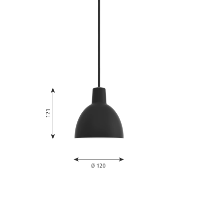 Louis Poulsen Toldbod Suspension hanging lamp 12cm black