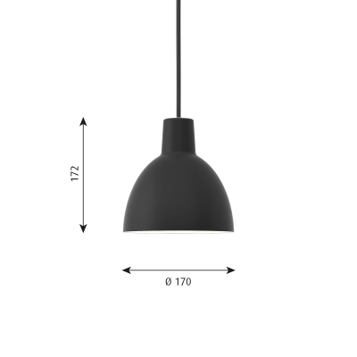 Louis Poulsen Toldbod Suspension hanging lamp 17cm black