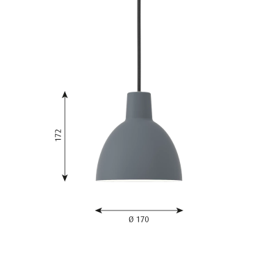 Louis Poulsen Toldbod Suspension hanging lamp 17cm gray blue