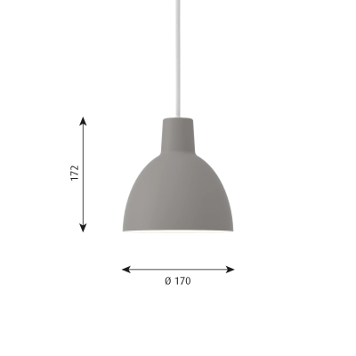 Louis Poulsen Toldbod Pendant hanging lamp 17 cm light grey