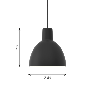 Louis Poulsen Toldbod Sospensione lampada sospesa 25 cm nero