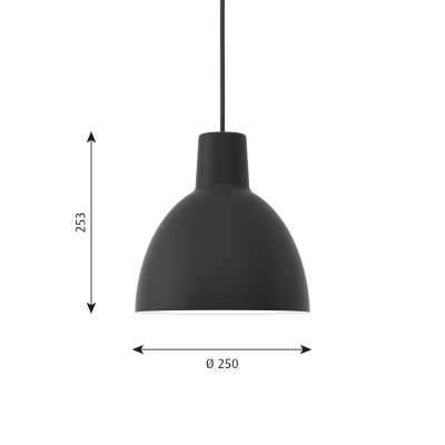 Louis Poulsen Toldbod Suspension hanging lamp 25cm black