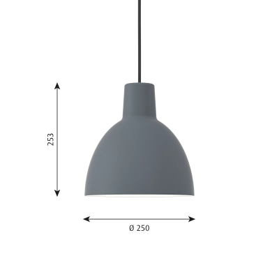 Louis Poulsen Toldbod Suspension hanging lamp 25cm gray blue