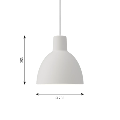 Louis Poulsen Toldbod Sospensione lampada sospesa 25 cm bianco
