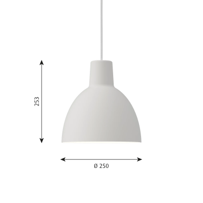 Louis Poulsen Toldbod Suspension Hängelampe 25cm weiß