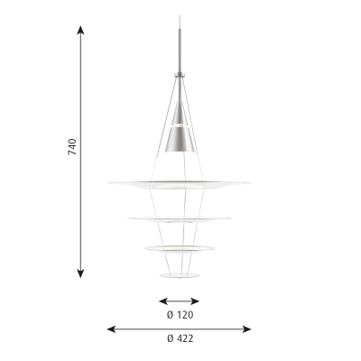 Louis Poulsen Enigma 425 Pendelleuchter 42 cm transparent