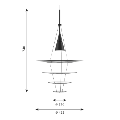 Louis Poulsen Enigma 425 pendant lamp 42 cm transparent - black