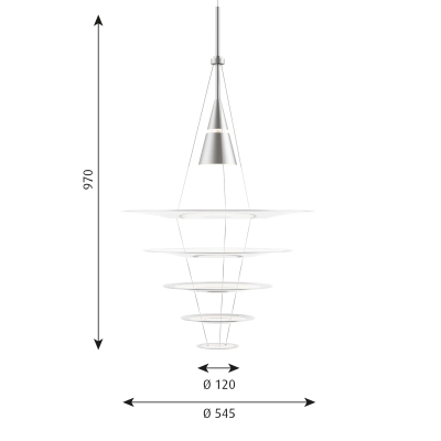 Louis Poulsen Enigma 545 Suspended chandelier 54 cm transparent