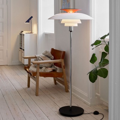 Louis Poulsen Ph 80 floor lamp 55 cm white red black