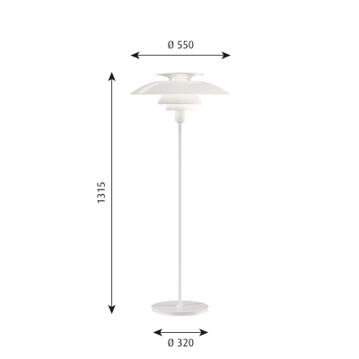 Louis Poulsen Ph 80 floor lamp 55 cm white