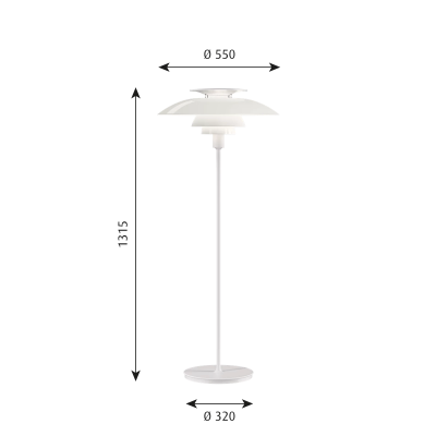 Louis Poulsen Ph 80 lámpara de pie 55 cm blanco