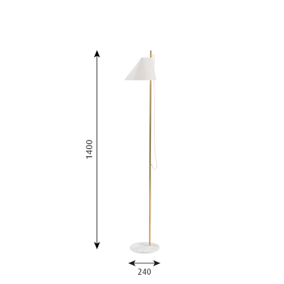 Louis Poulsen Yuh Terra floor lamp 24 cm white brass