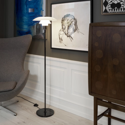 Louis Poulsen Ph 3½-2½ terra floor lamp 33 cm white black