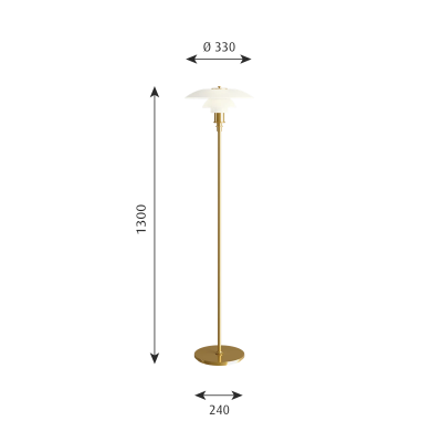 Louis Poulsen Ph 3½-2½ terra lampada a terra 33 cm bianco ottone