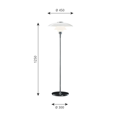 Louis Poulsen Ph 4½-3½ Glass Terra floor lamp 45 cm white