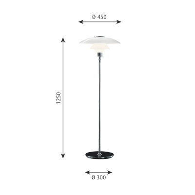 Louis Poulsen Ph 4½-3½ Vetro Terra Floor lamp 45 cm white