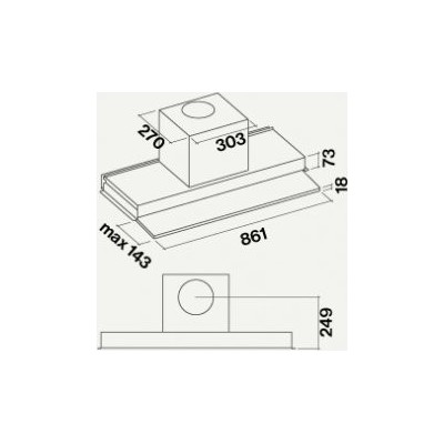 Falmec move hotte encastrable 90 cm acier inoxydable + verre noir cmkn90.e0