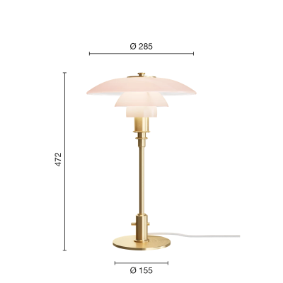 Lampe de chevet en laiton rose pâle Louis Poulsen Ph 3/2