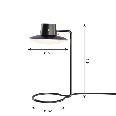 Louis Poulsen Aj Oxford lampe de table table de chevet h 40 cm noir