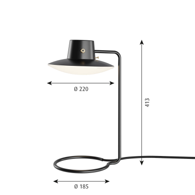 Louis Poulsen Aj Oxford lampe de chevet h 40 cm noir