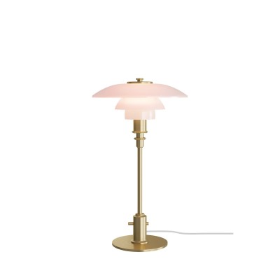 Louis Poulsen Ph 2/1 Pale Rose Brass lampe de table table de chevet rose