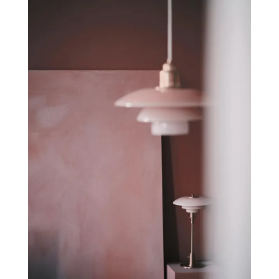 Louis Poulsen Ph 2/1 Pale Rose Brass pink bedside table lamp