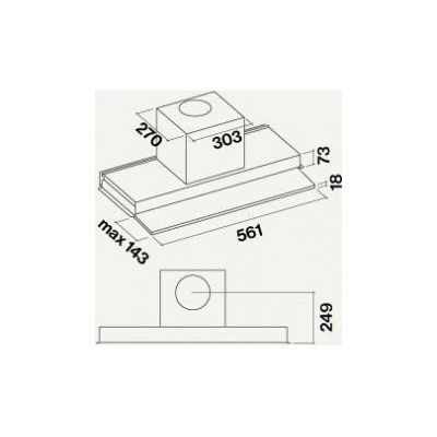 Falmec move cappa incasso 60 cm acciaio inox + vetro bianco