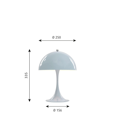 Lámpara de mesa Louis Poulsen Panthella 250 azul pálido
