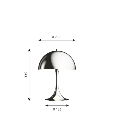 Louis Poulsen Panthella 250 chrome table lamp
